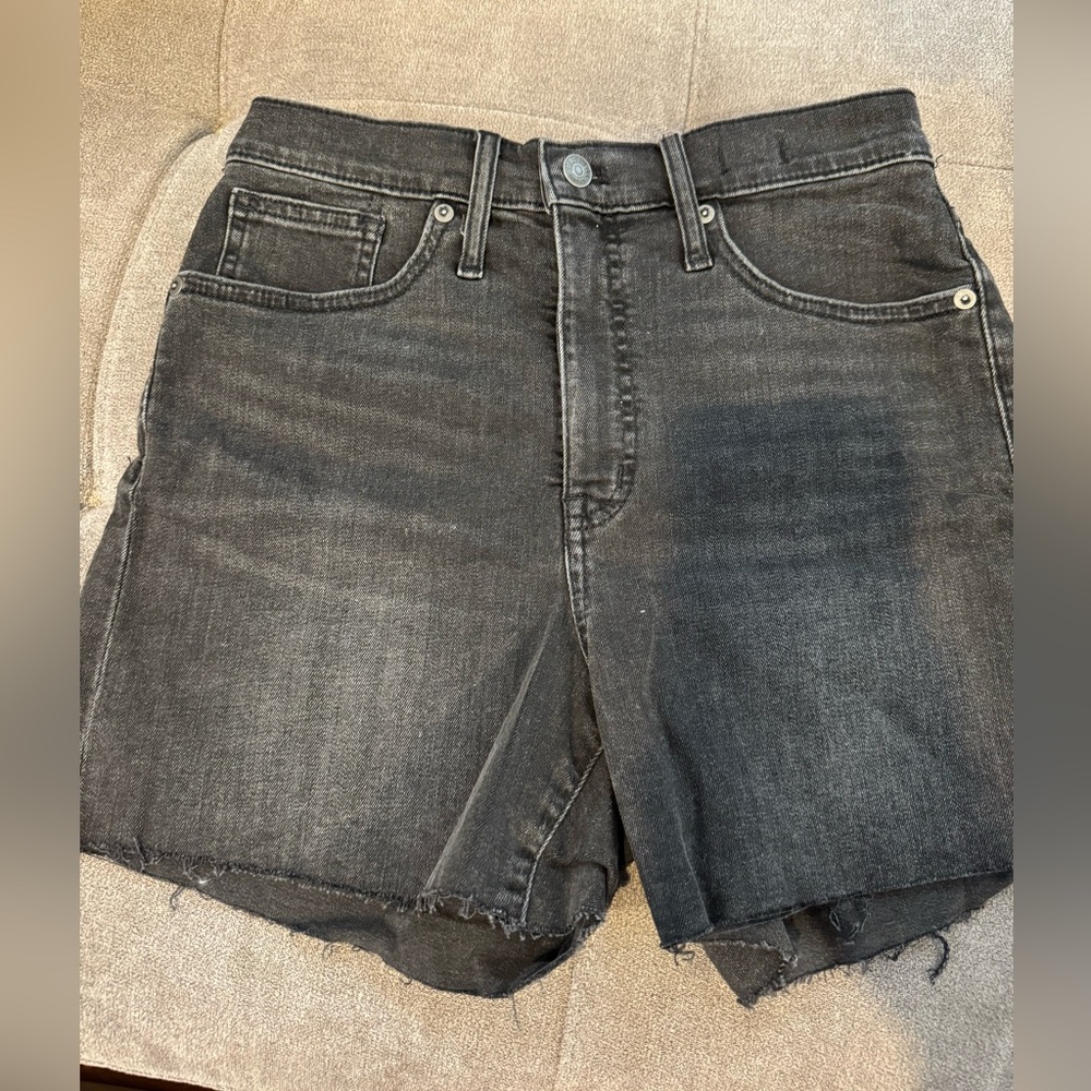 Madewell High Rise Charcoal Black Denim Shorts